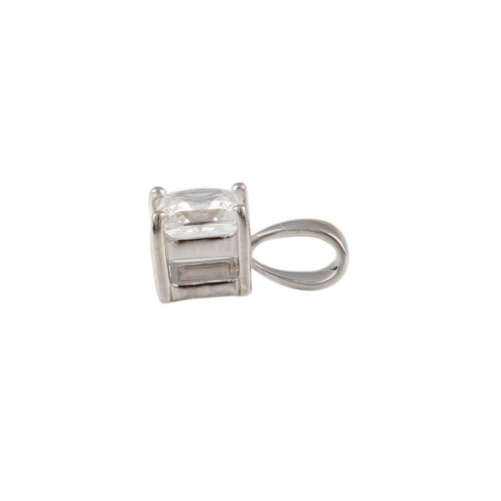 9ct White Gold 0.75ct Princess Cut Diamond Solitaire Pendant
