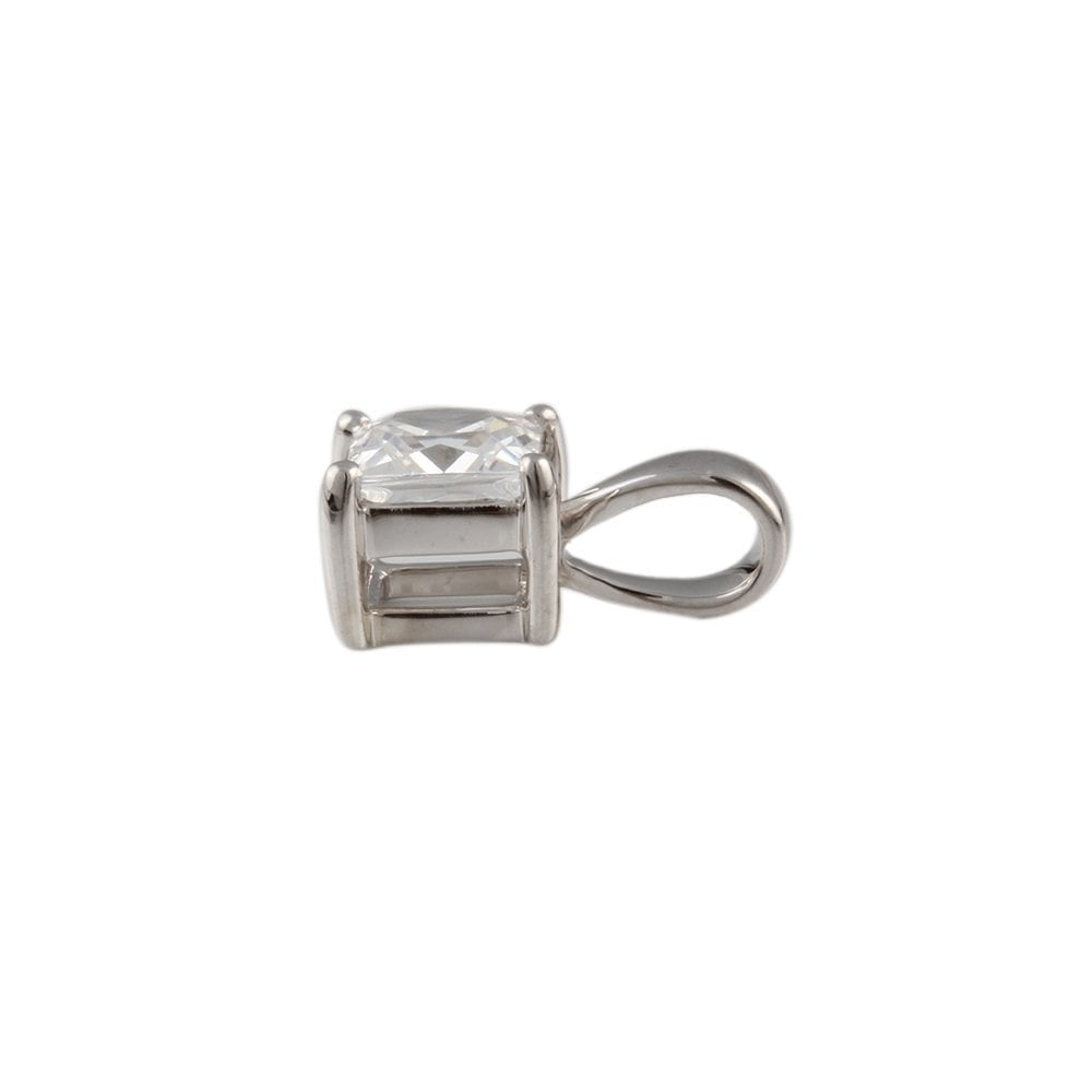 9ct White Gold 1.00ct Princess Cut Diamond Solitaire Pendant