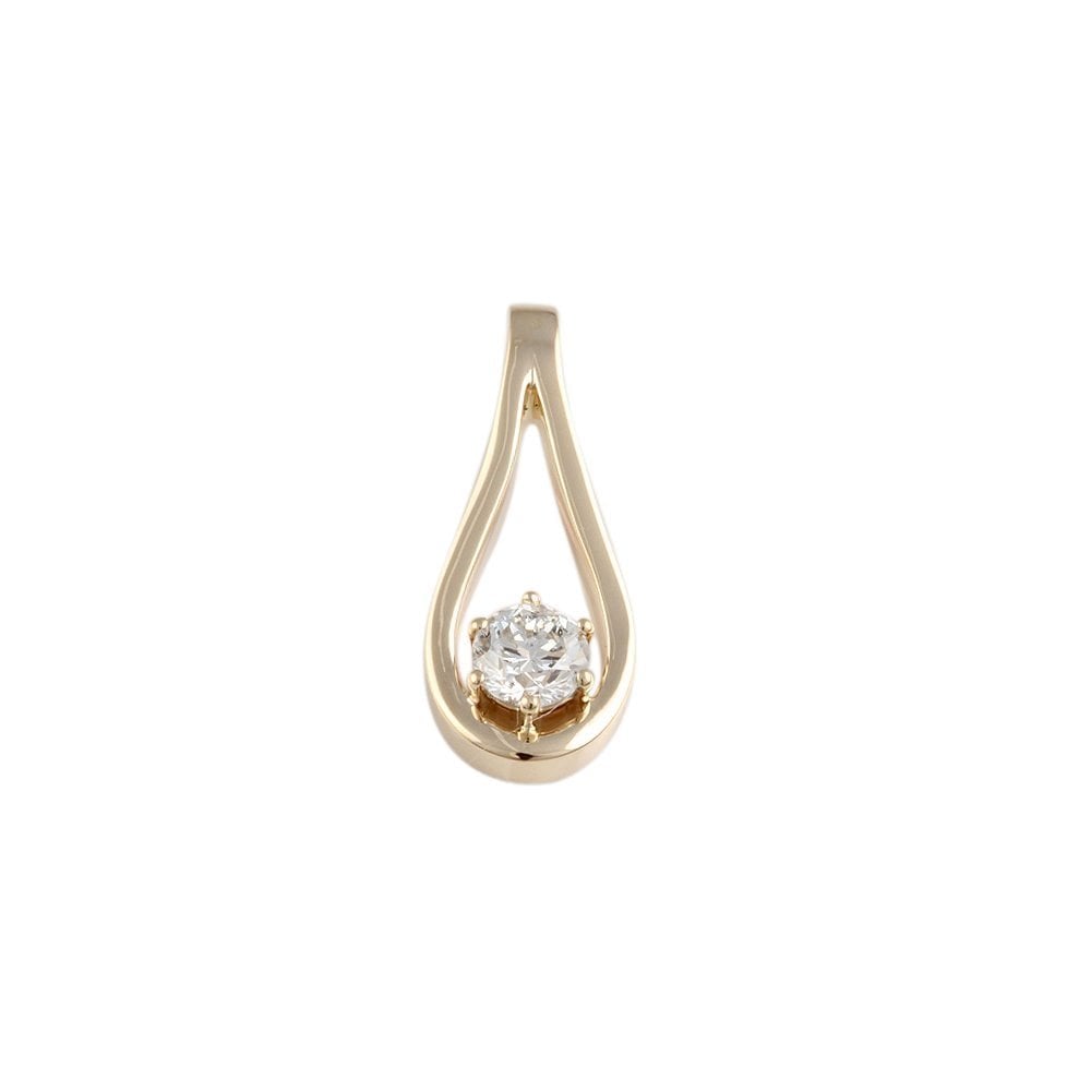9ct Yellow Gold 0.75ct Round Brilliant Cut Diamond Solitaire Pendant