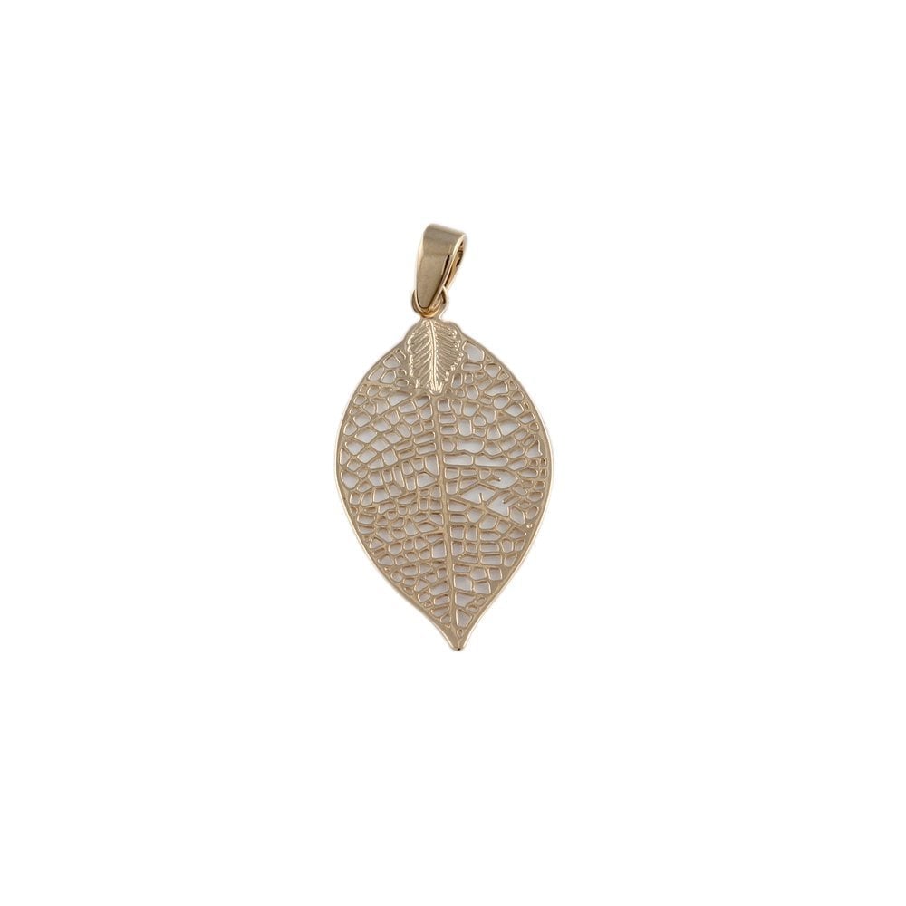 Bespoke 9ct Yellow Gold Leaf Pendant