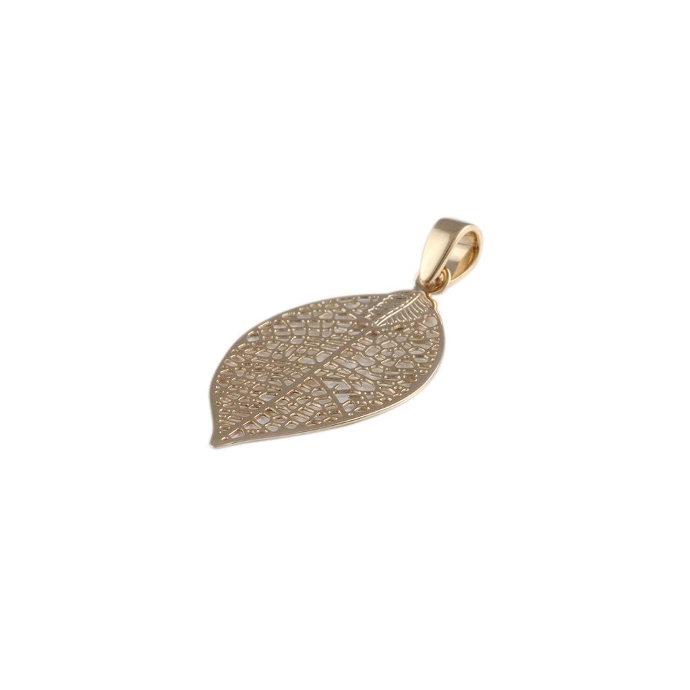 Bespoke 9ct Yellow Gold Leaf Pendant