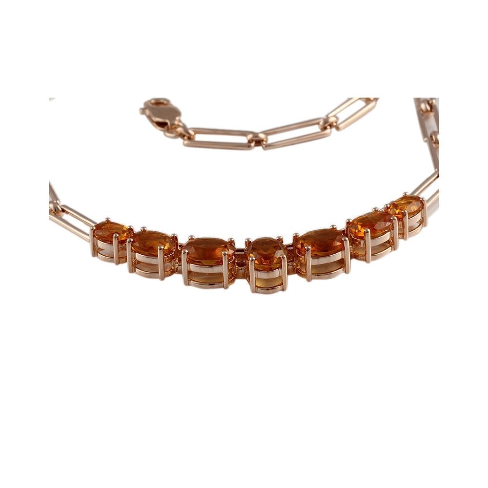 9ct Yellow Gold 9.50ct Oval Citrines Seven Stone Necklace Pendant