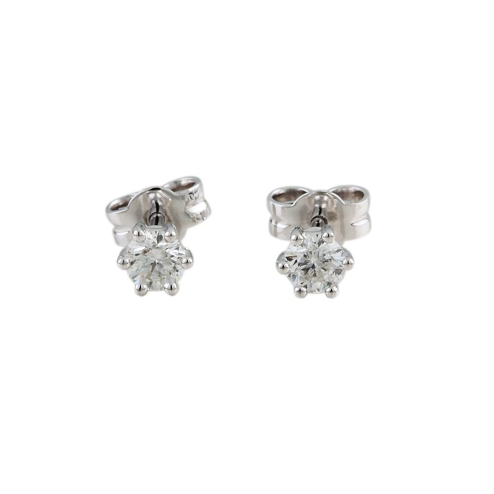 9ct Yellow Gold 0.53ct Round Brilliant Cut Diamonds Solitaire Earrings