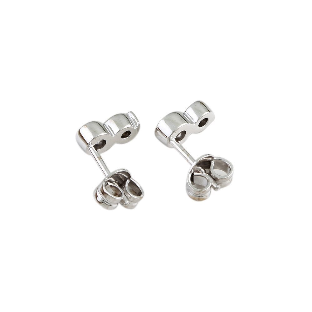 9ct White Gold 0.36ct Round Brilliant Cut Diamond Two Stone Stud Earrings