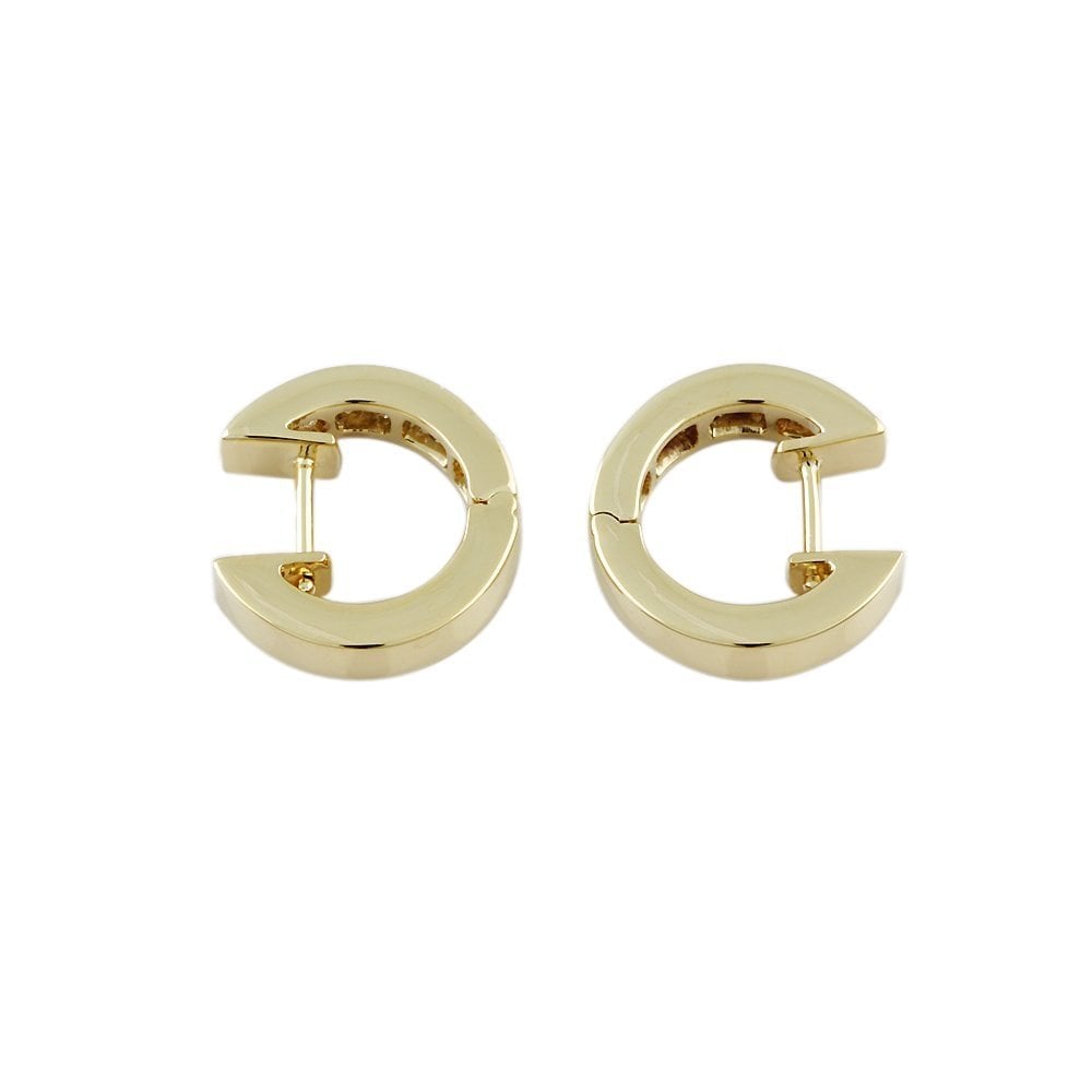 9ct Yellow Gold 1.04ct Princess Cut Diamond Hoop Earrings