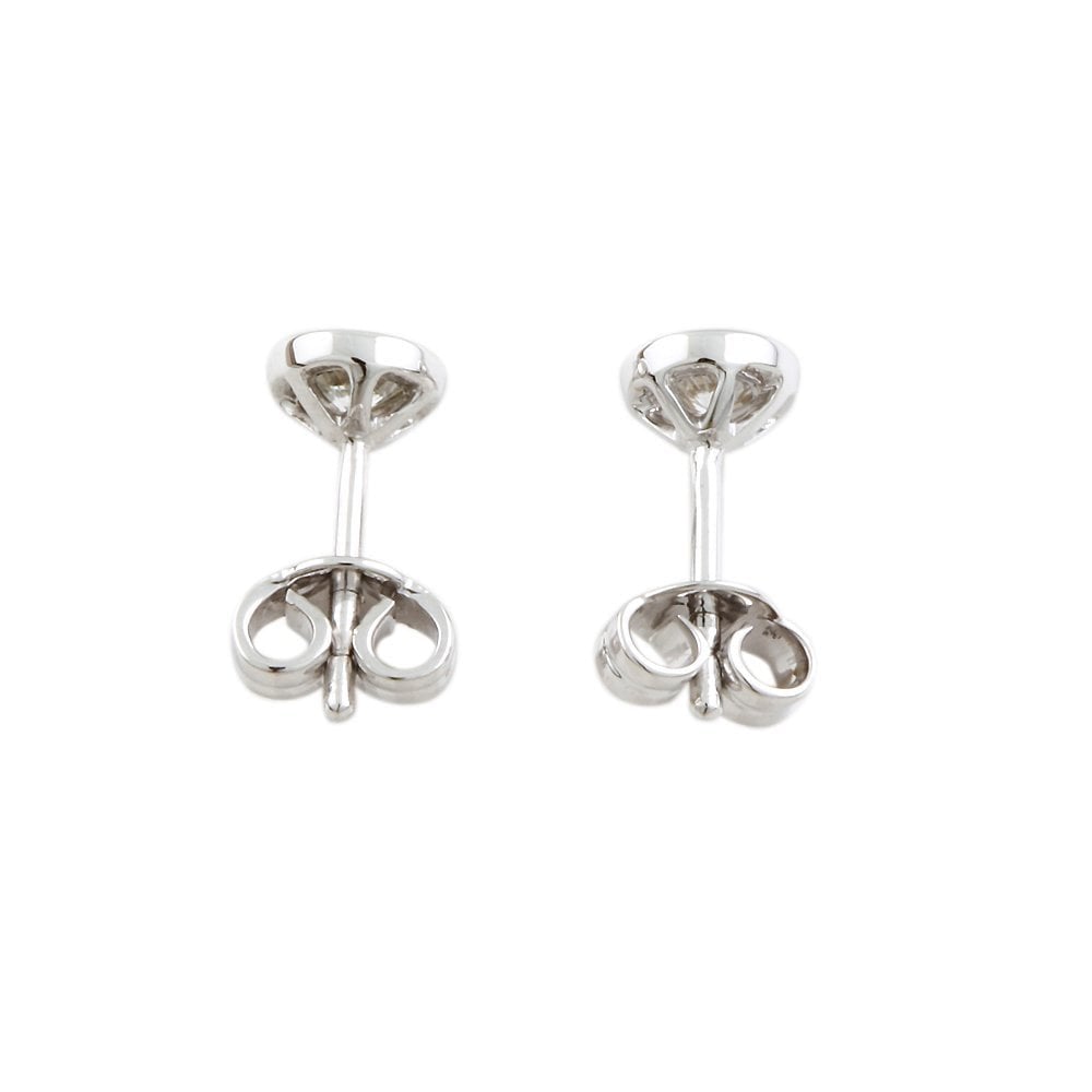 9ct White Gold 0.25ct Round Brilliant Cut Diamond Solitaire Stud Earrings