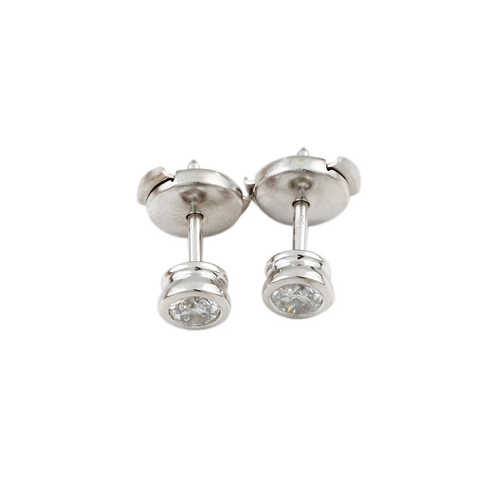 9ct White Gold 0.51ct Round Brilliant Cut Diamond Solitaire Stud Earrings
