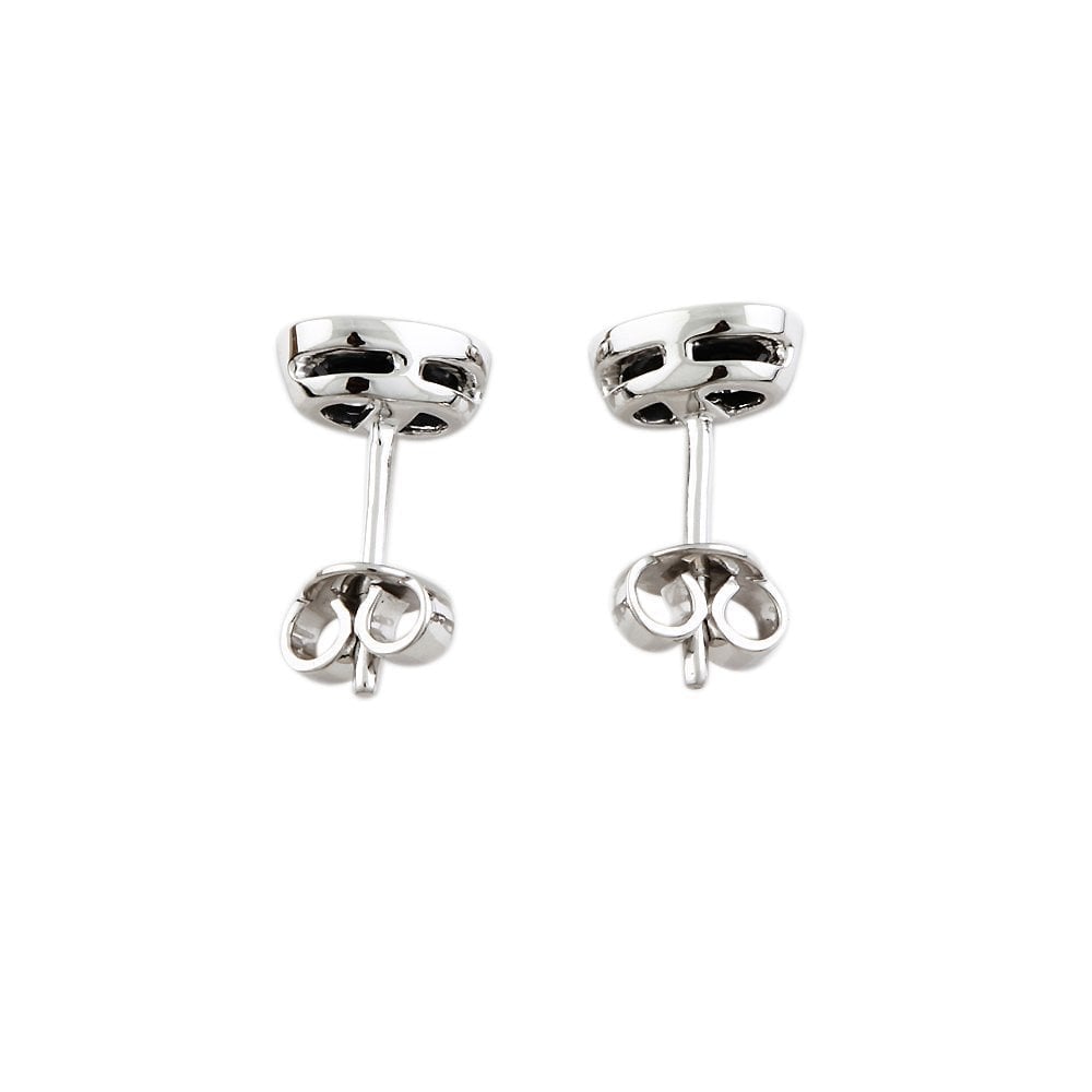 9ct White Gold 2.20ct Round Blue Sapphire Single Stone Stud Earrings