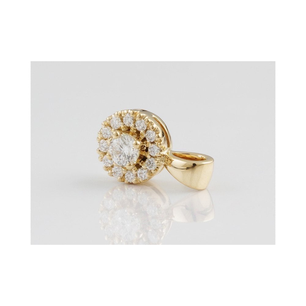 9ct Yellow Gold 0.42ct Round Brilliant Cut Diamonds Cluster Pendant