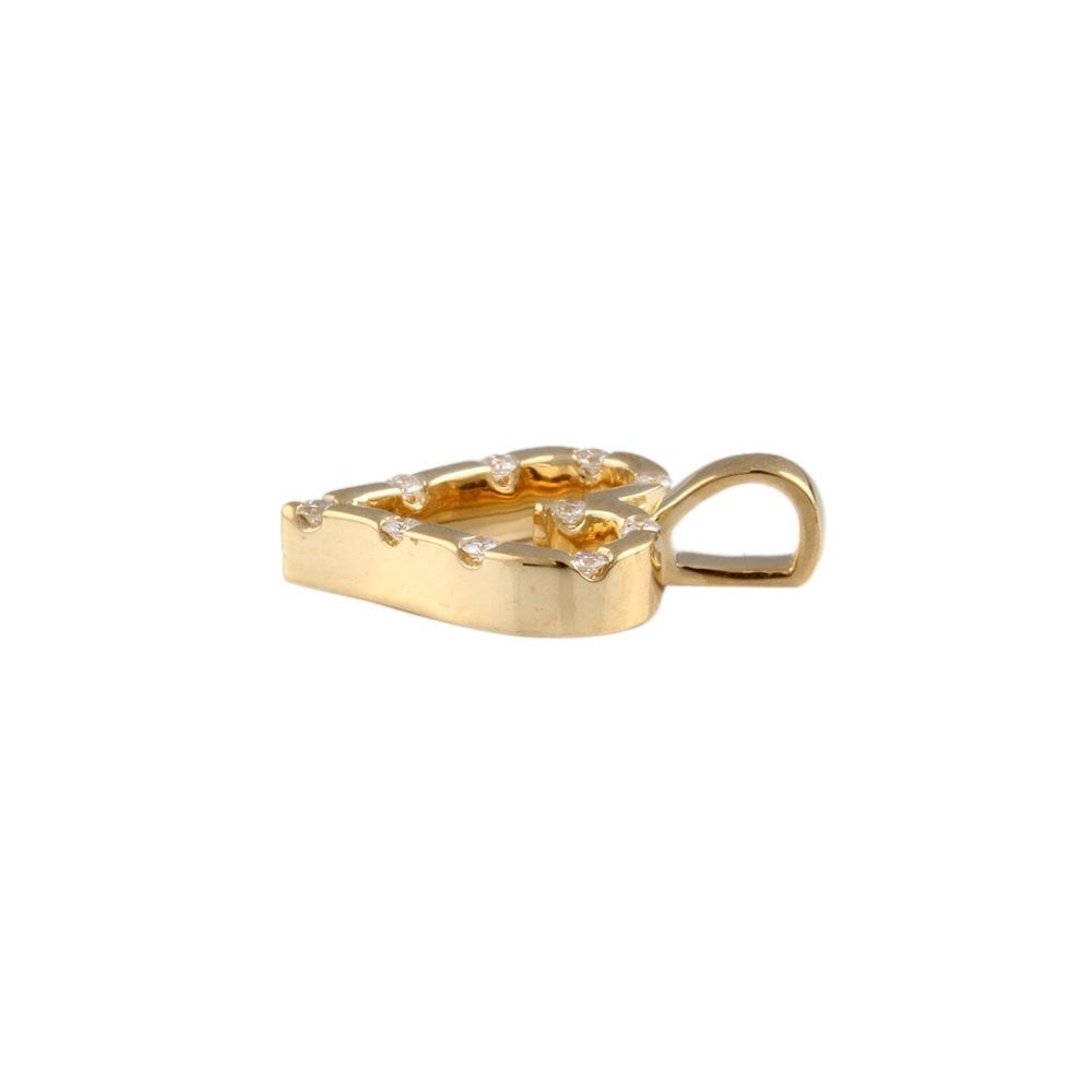 9ct Yellow Gold Round Brilliant Cut Diamonds Heart Pendant 0.05ct
