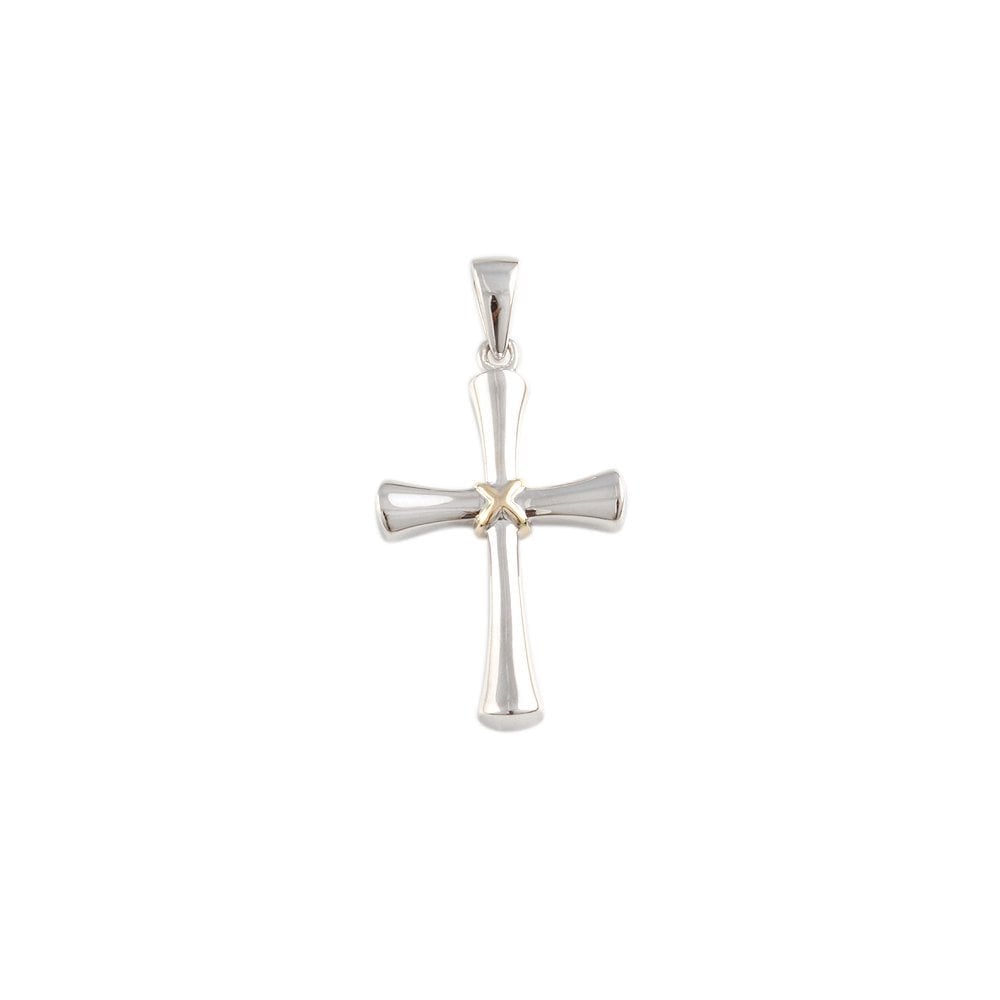 9ct Yellow and White Gold Cross Pendant