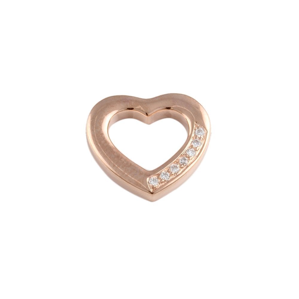 9ct Rose Gold Heart Pendant 0.06ct