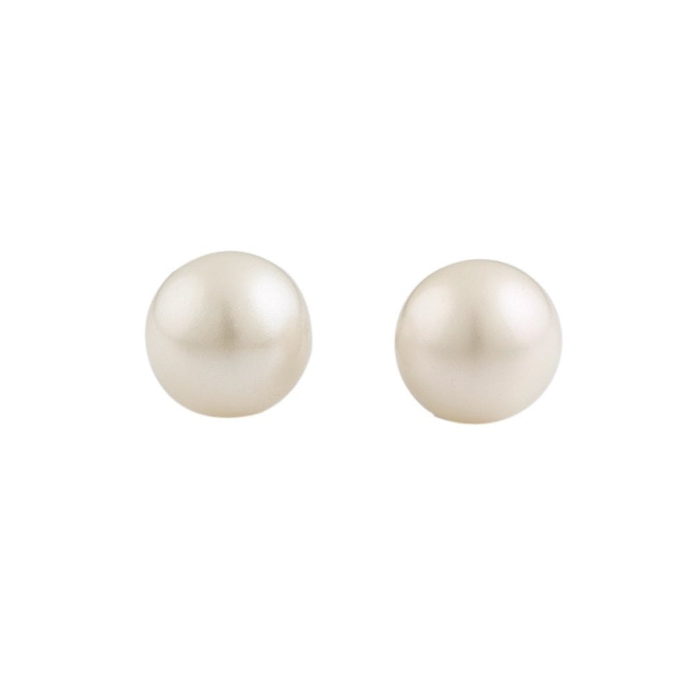 White Gold 12mm Freshwather Pearl Stud Earrings