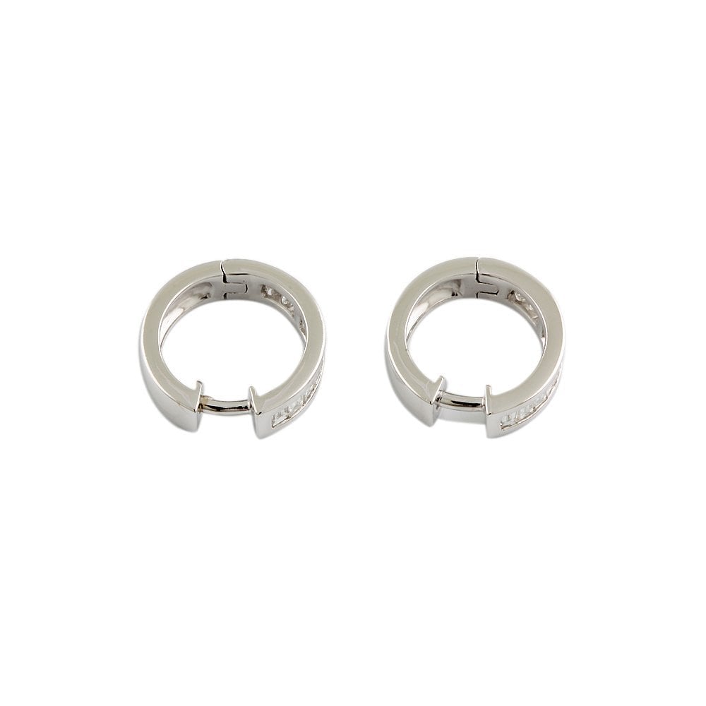 White Gold 0.71ct Baguette Diamonds Hoop Earrings