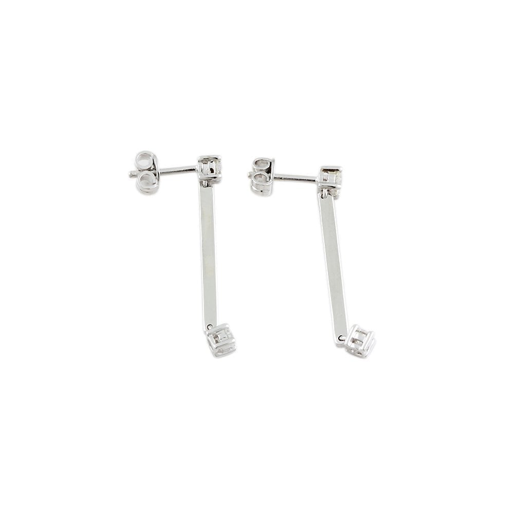 White Gold 0.61ct Round Brilliant Cut Diamond Drop Earrings
