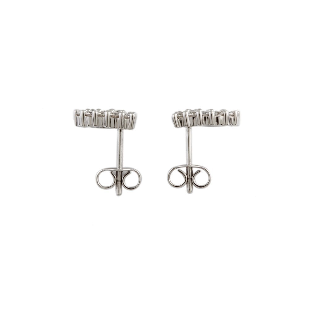 White Gold 0.86ct Round Brilliant Cut Diamond Cluster Earrings