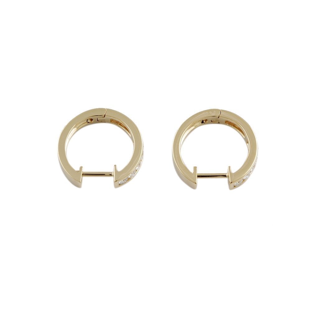 Yellow Gold 0.75ct Round Brilliant Cut Hoop Earrings