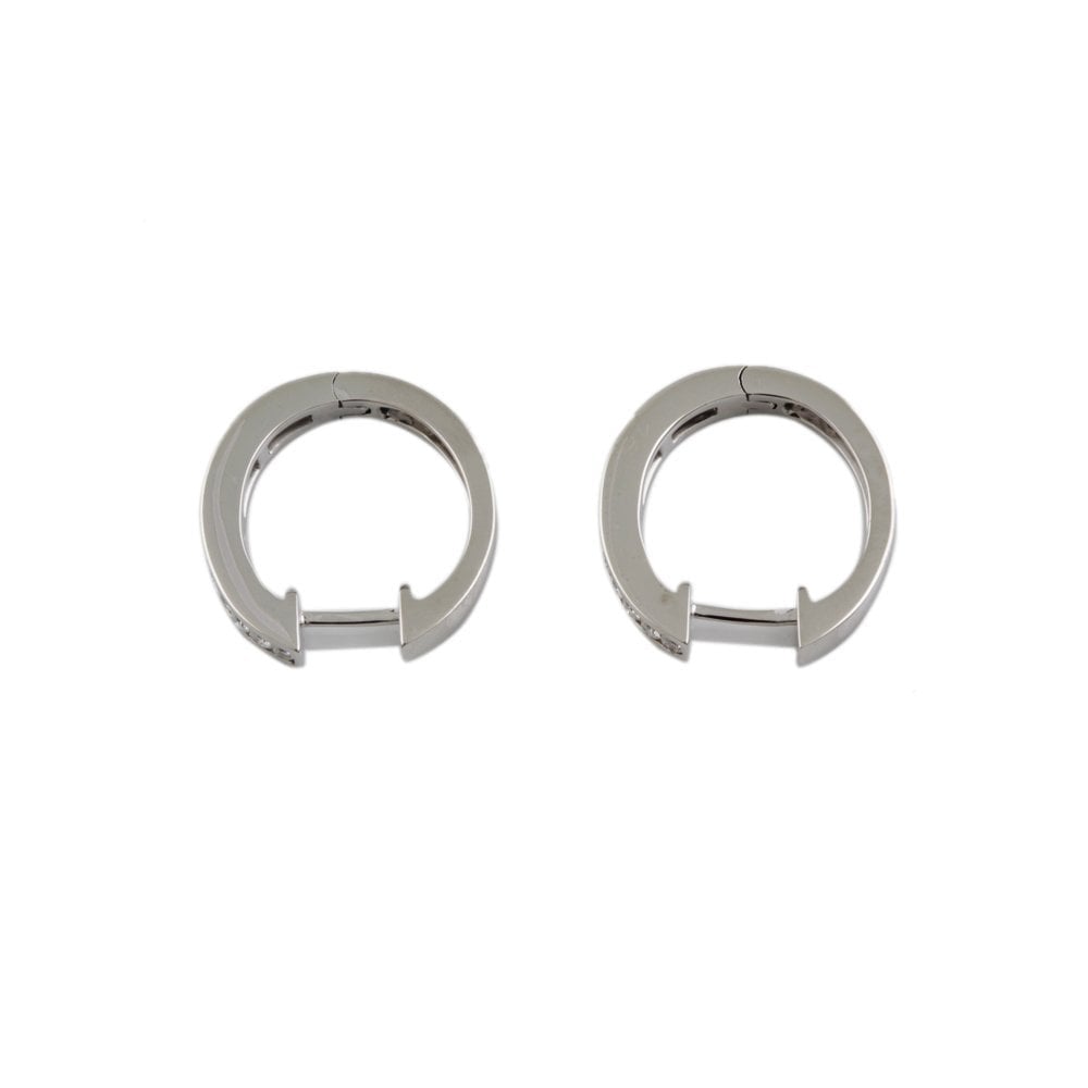 White Gold 0.73ct Round Brilliant Cut Diamond Hoop Earrings