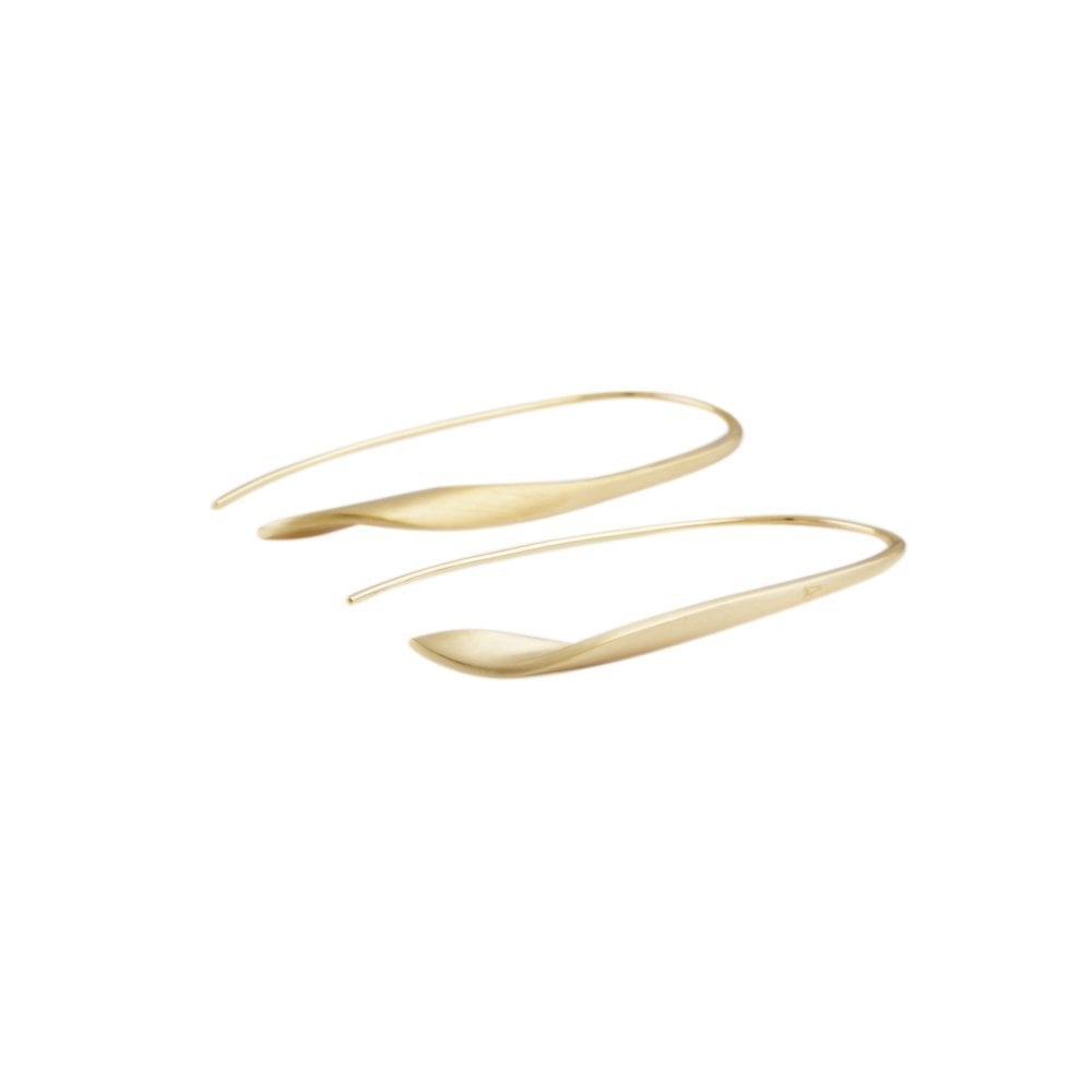 Yellow Gold Twist Drop Earrings
