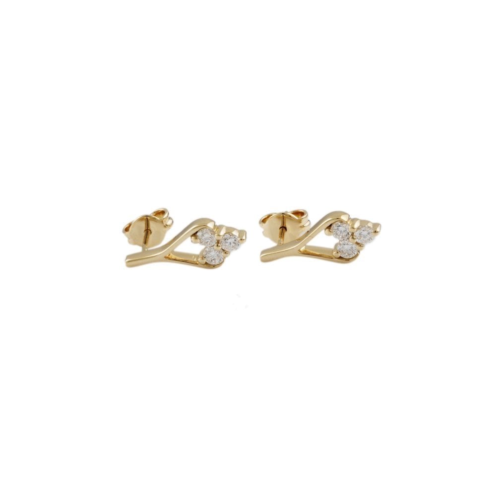Yellow Gold 0.59ct Round Brilliant Cut Diamond Stud Earrings