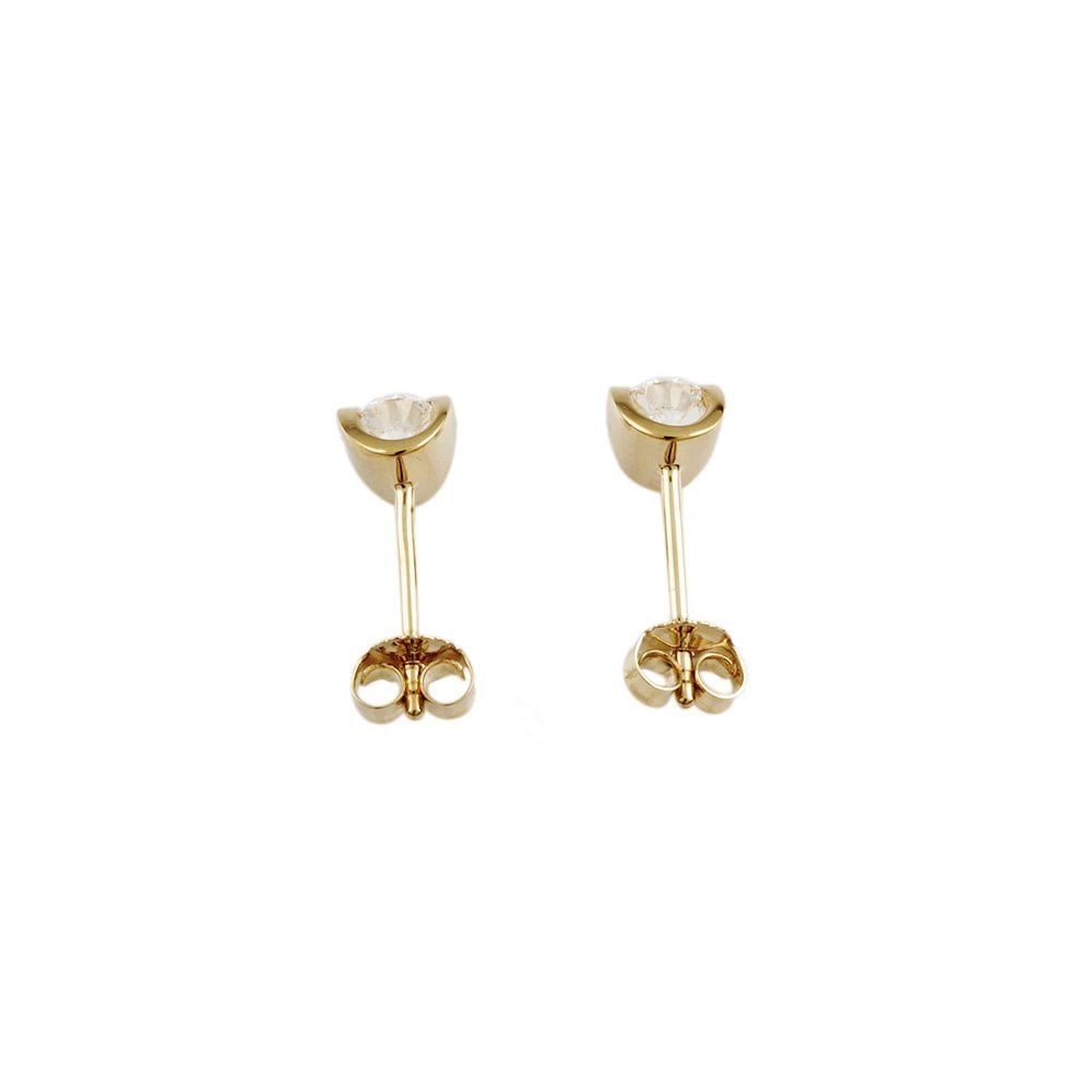 Yellow Gold 0.31ct Round Brilliant Cut Diamond Solitaire Earrings