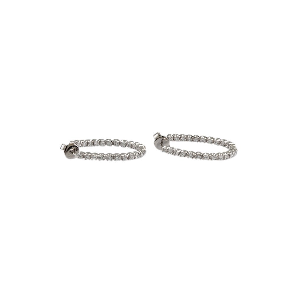 White Gold 1.03ct Round Brilliant Cut Diamond Hoop Earrings