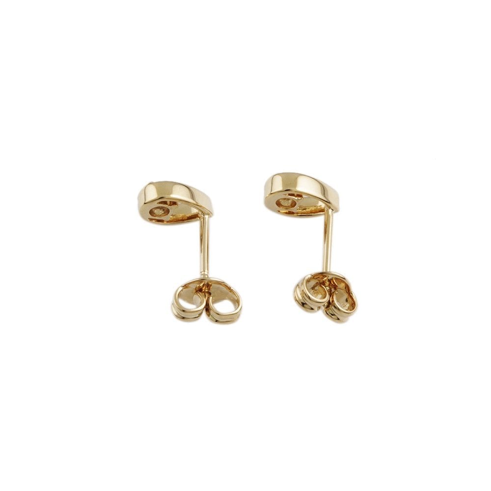 Yellow Gold Round Brilliant Cut Diamond Solitaire Earrings Total Diamond Weight 0.25ct