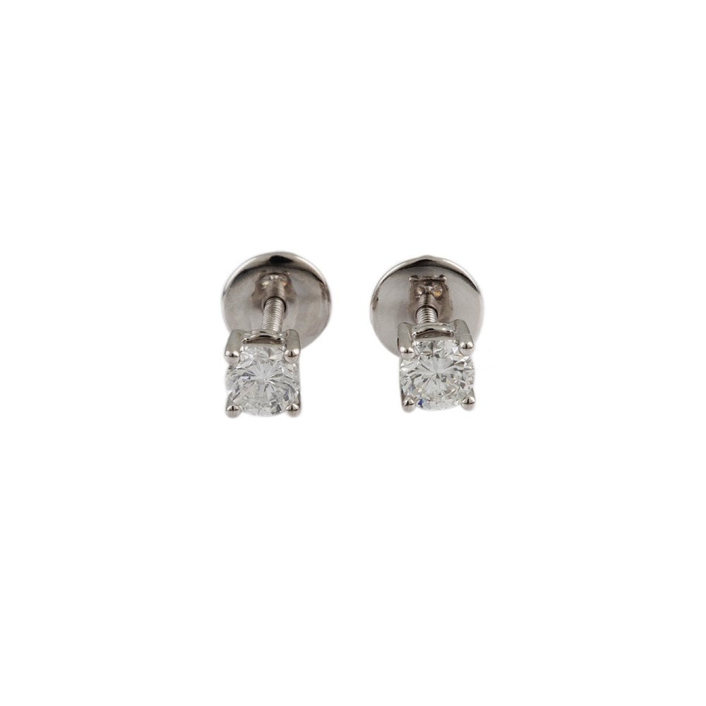 White Gold 0.55ct Round Brilliant Cut Diamond Solitaire Earrings