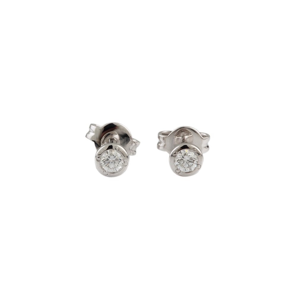 White Gold 0.26ct Round Brilliant Cut Diamond Solitaire Earrings
