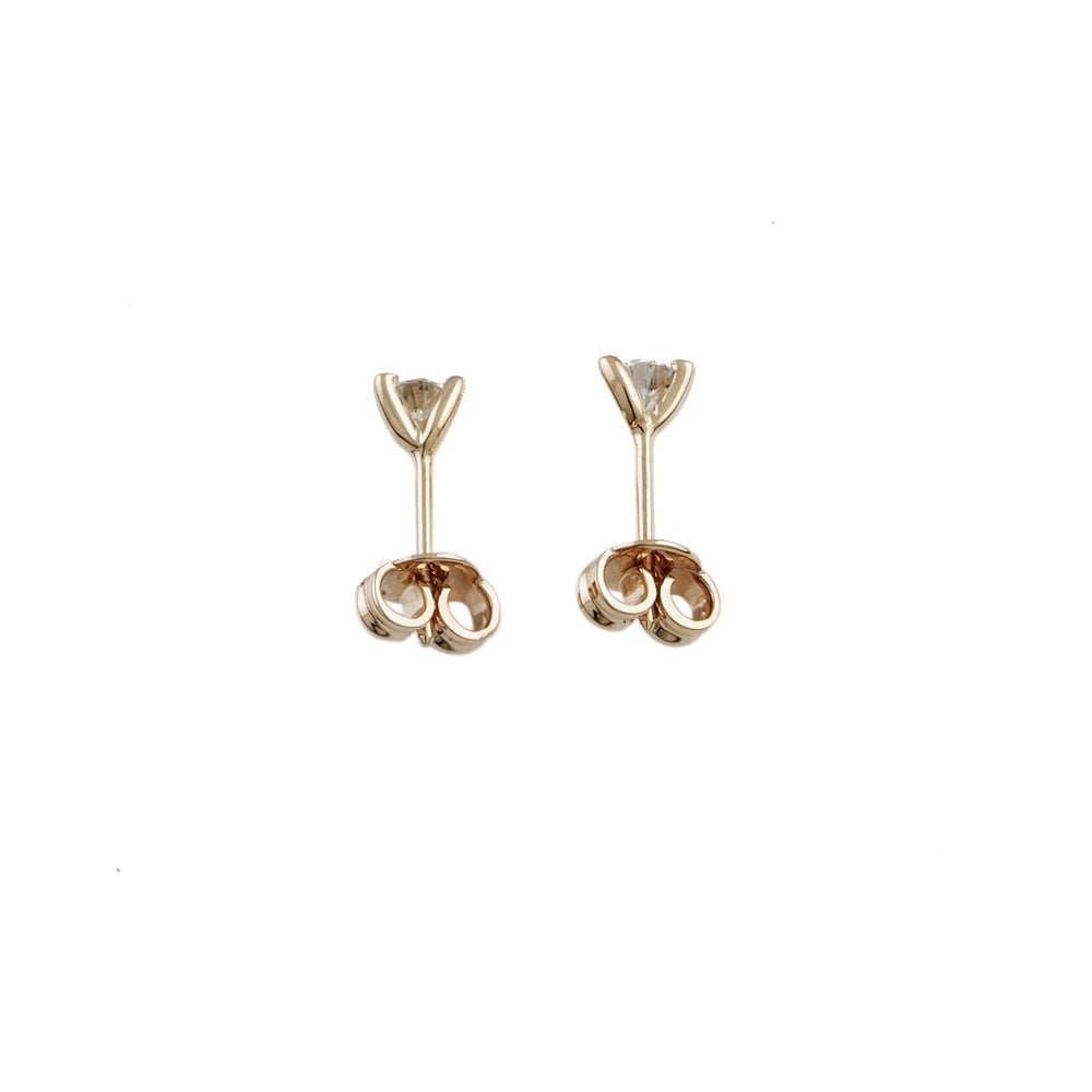 Yellow Gold 0.34ct Round Brilliant Cut Diamond Solitaire Earrings
