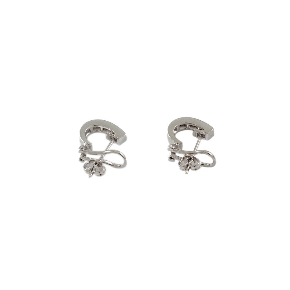 White Gold 0.54ct Baguette Diamond Hoop Earrings