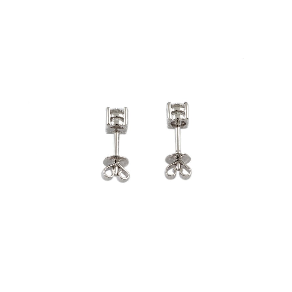 White Gold 0.80ct Round Brilliant Cut Diamond Solitaire Earrings