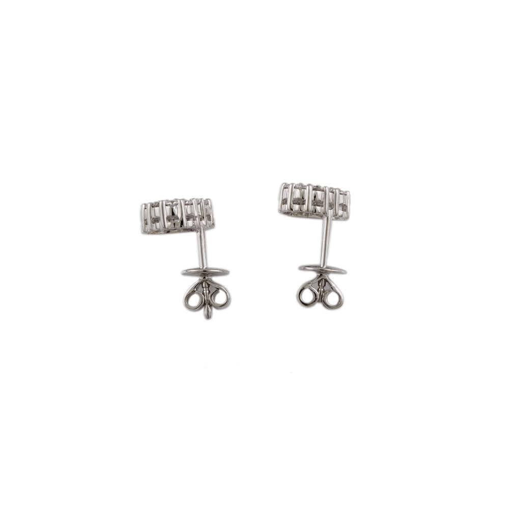 White Gold 0.34ct Round Brilliant Cut Diamond Heart Shaped Stud Earrings