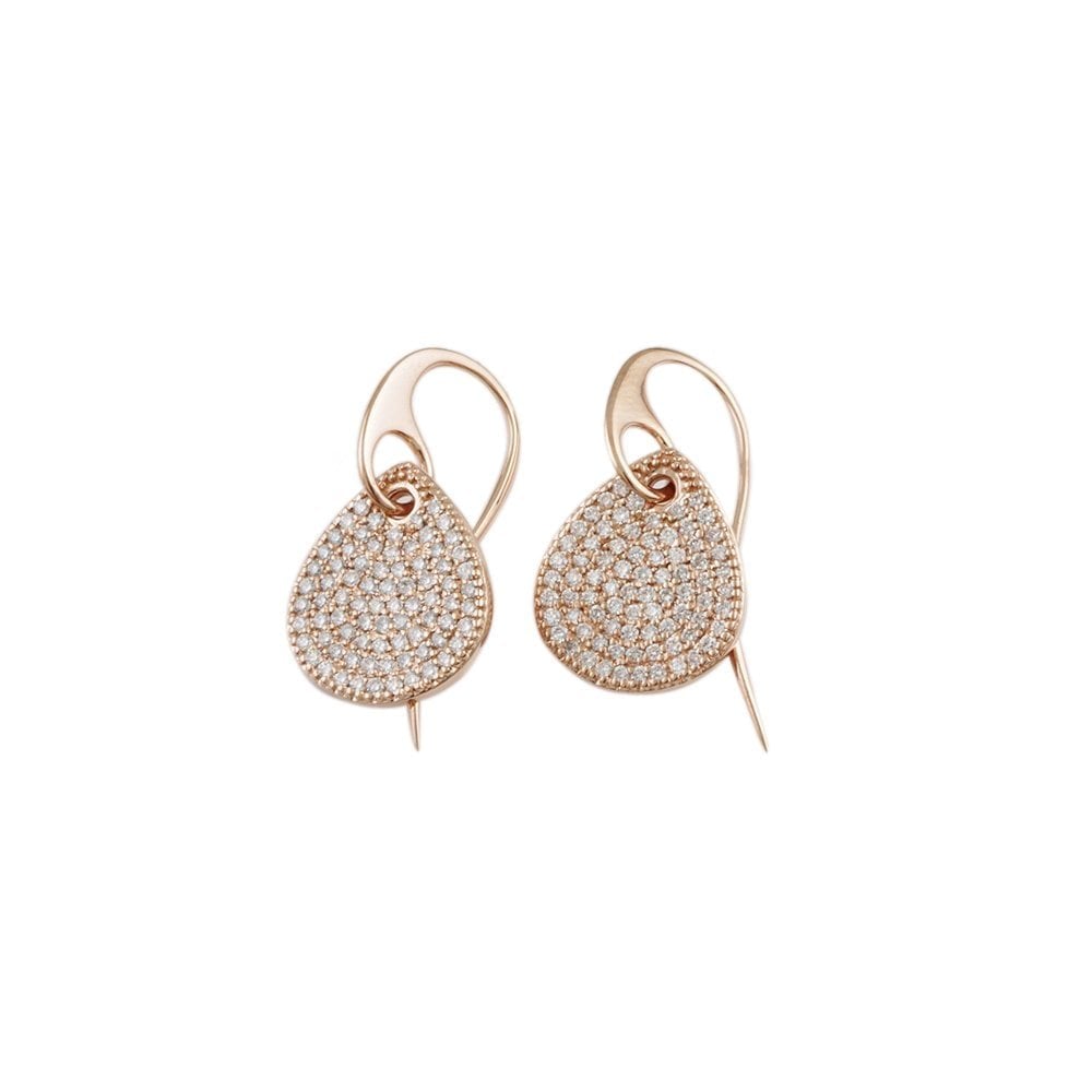 Rose Gold 0.76ct Round Brilliant Cut Diamond Drop Earrings