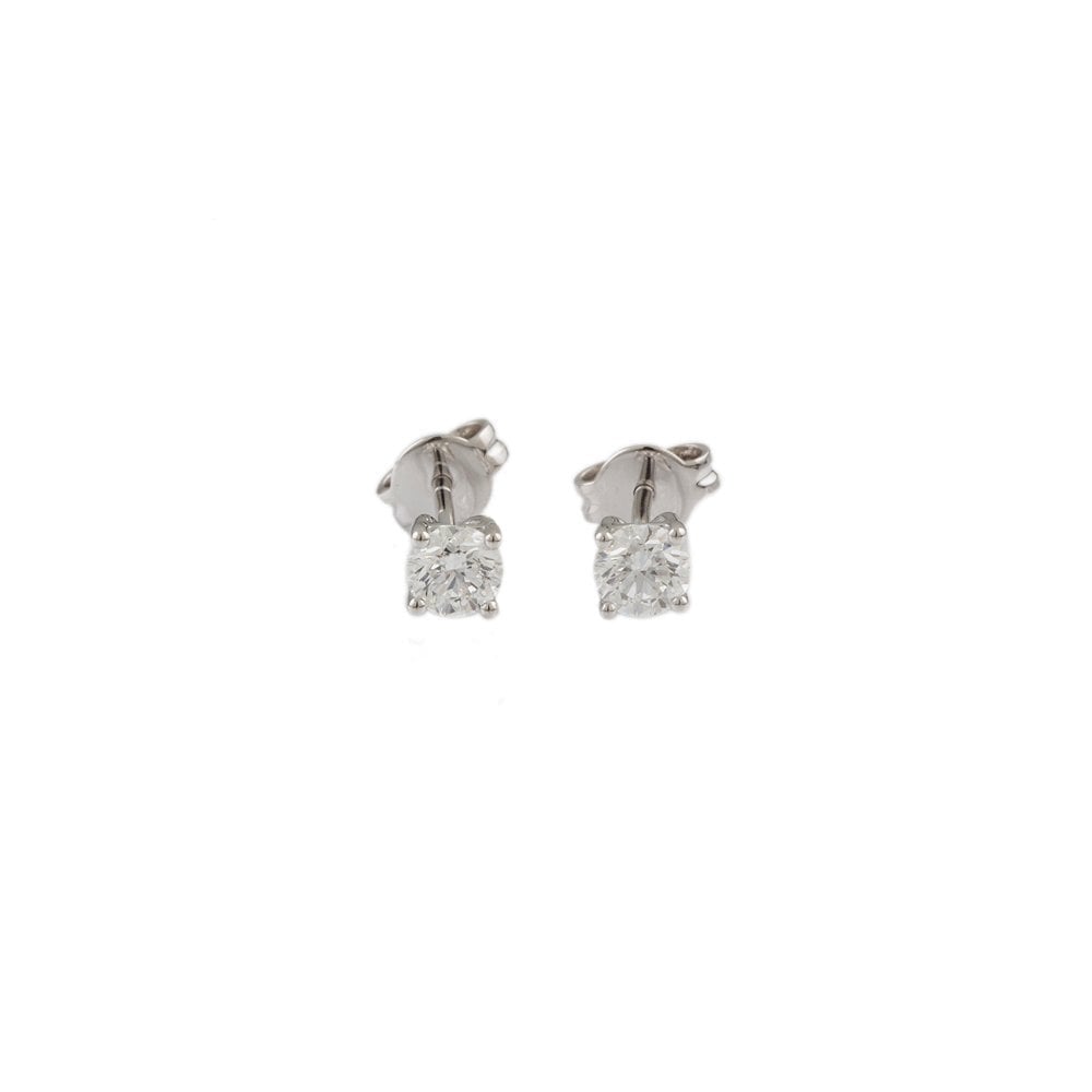 White Gold 0.90ct Round Brilliant Cut Diamond Solitaire Earrings