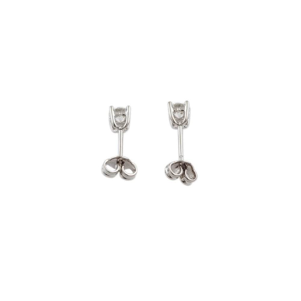 White Gold 0.90ct Round Brilliant Cut Diamond Solitaire Earrings
