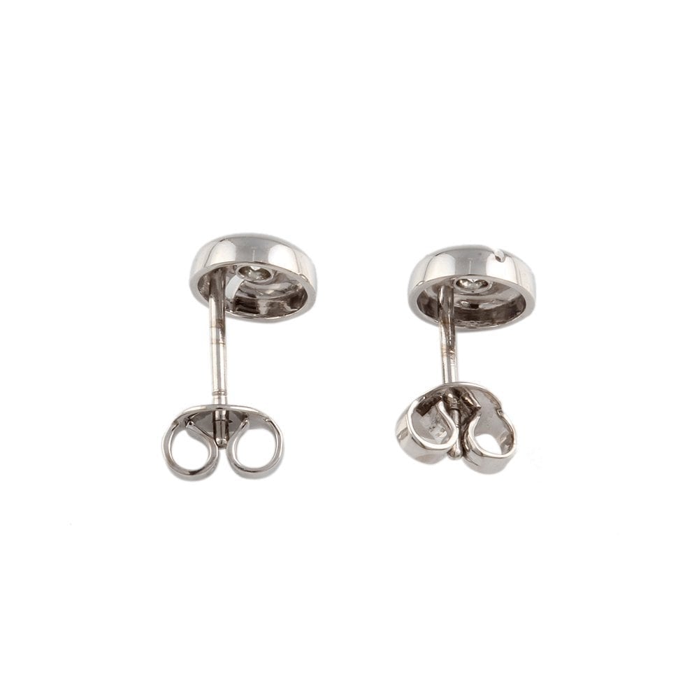 White Gold  Round Brilliant Cut Diamond Solitaire Earrings total dimaond weight 0.25ct