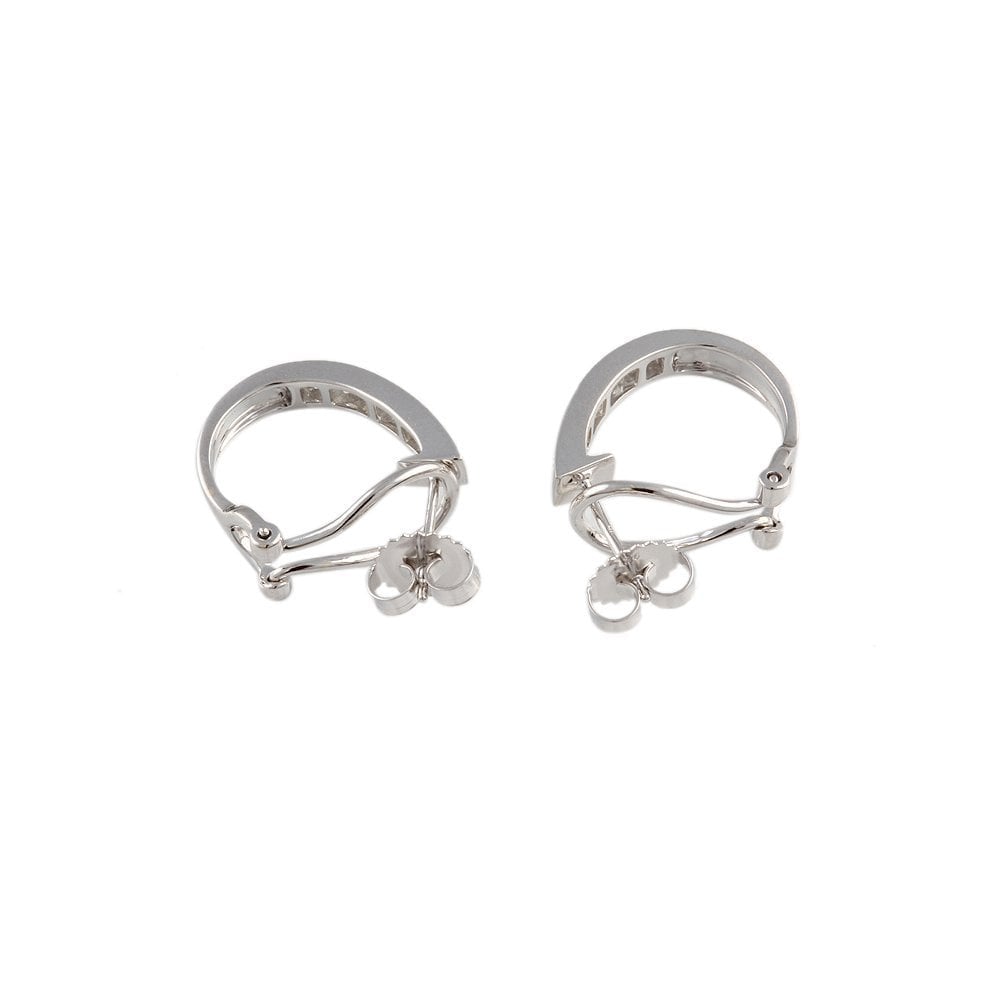 White Gold 0.53ct Round Brilliant Cut Diamond Half Hoop Earrings
