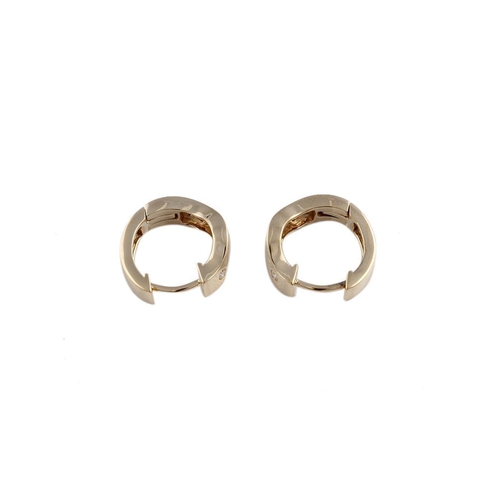 Yellow Gold 0.12ct Round Brilliant Cut Diamond Hoop Earrings