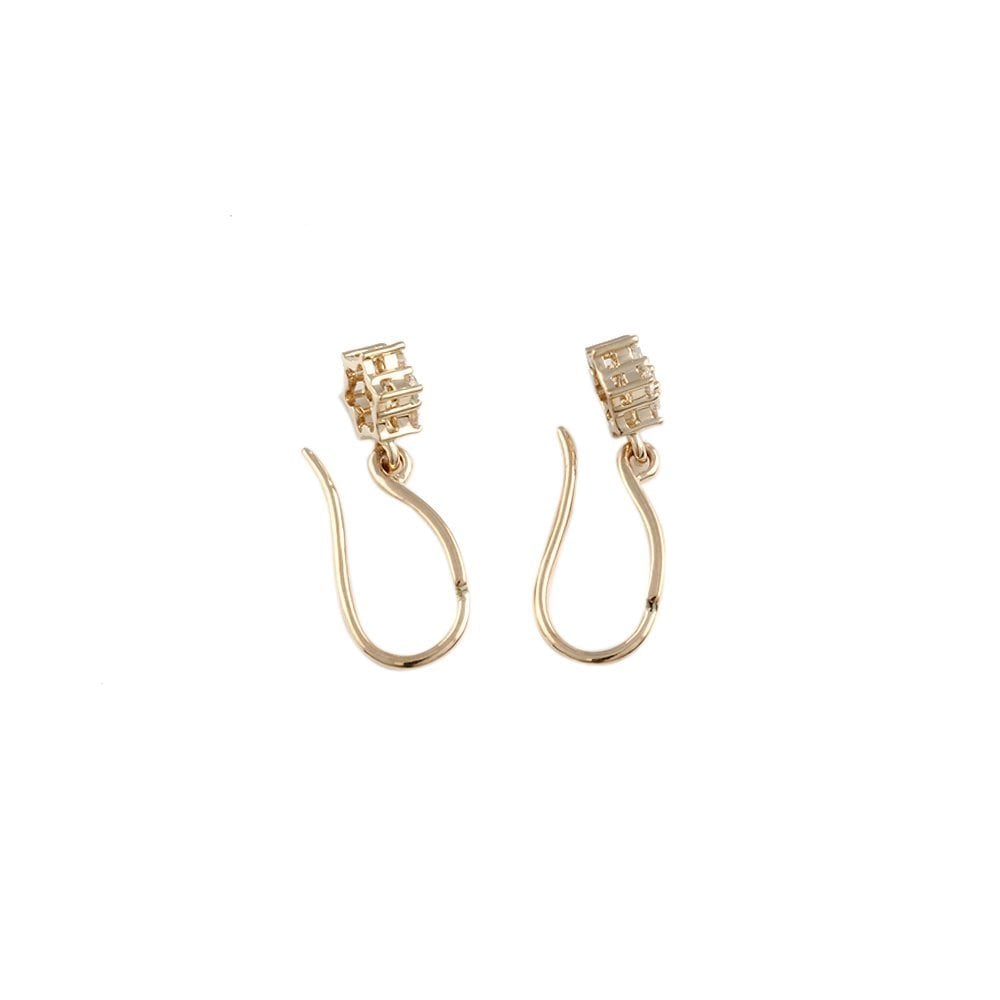 Yellow Gold 0.47ct Round Brilliant Cut Diamond Cluster Style Drop Earrings