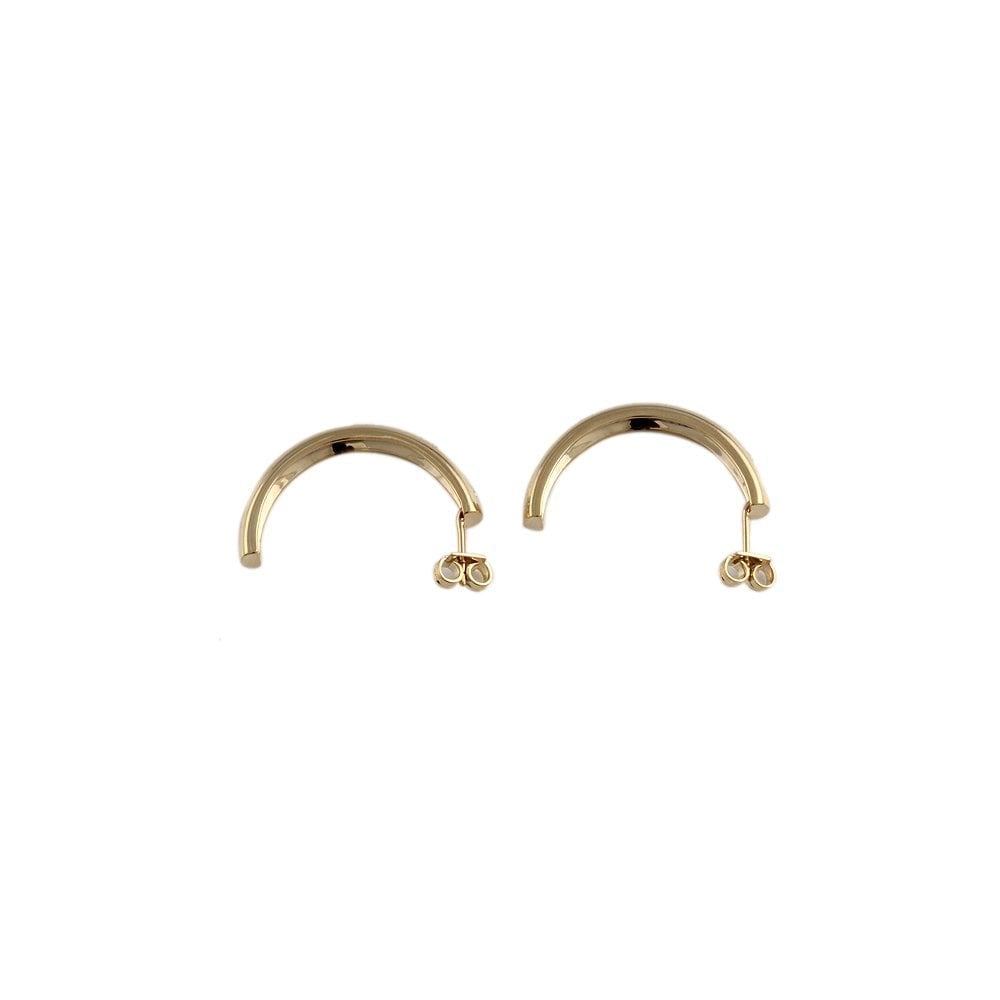 Yellow Gold 0.53ct Round Brilliant Cut Diamond Half Hoop Earrings