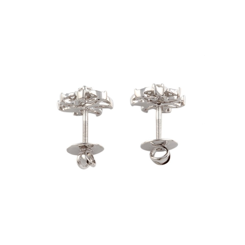 White Gold 0.66ct Round Brilliant Cut Diamond Daisy Cluster Earrings