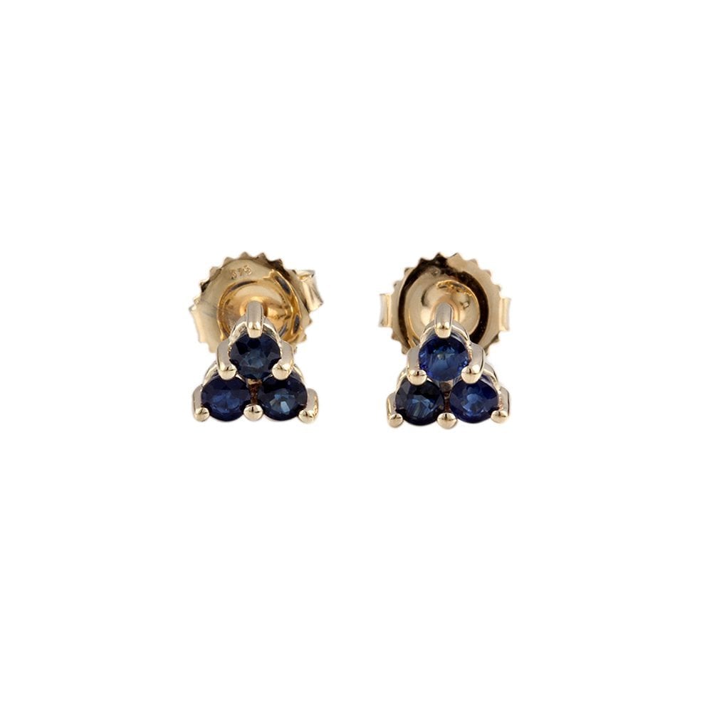 Yellow gold 0.70ct Round Brilliant Cut Sapphire Stud Earrings