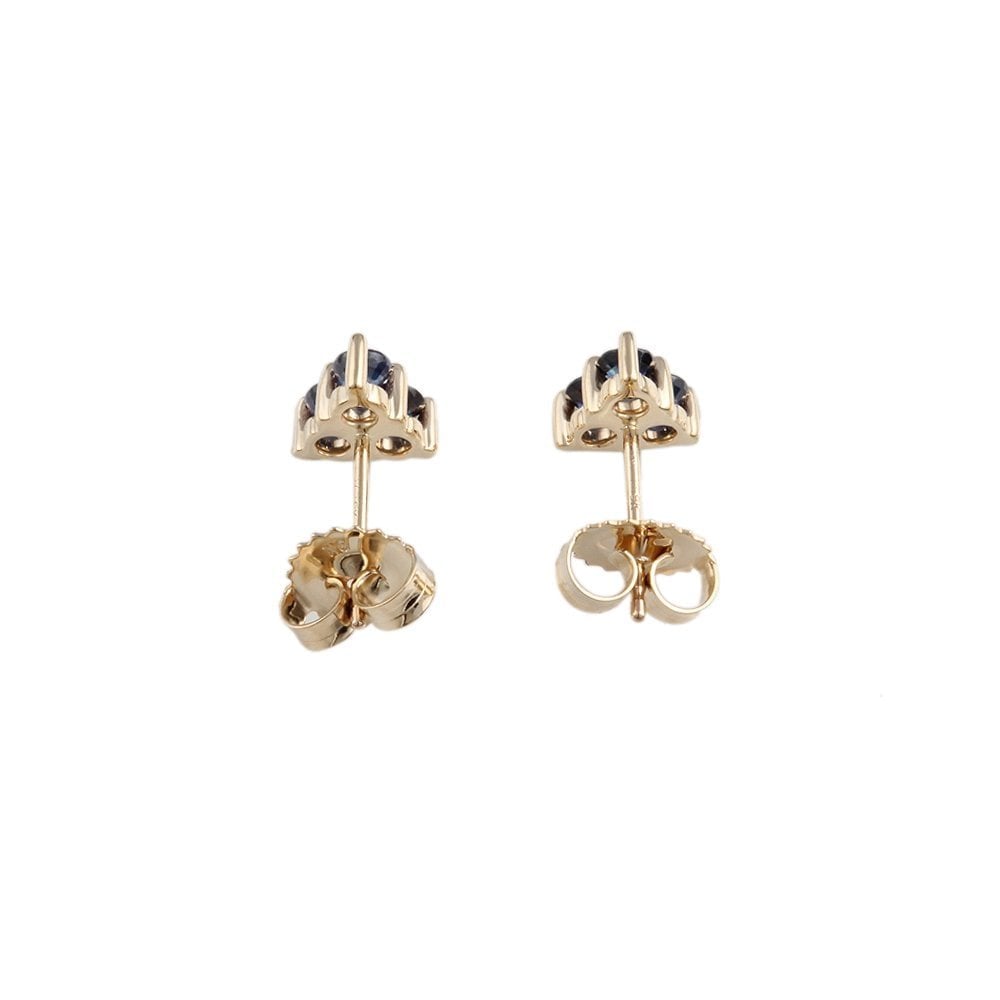 Yellow gold 0.70ct Round Brilliant Cut Sapphire Stud Earrings
