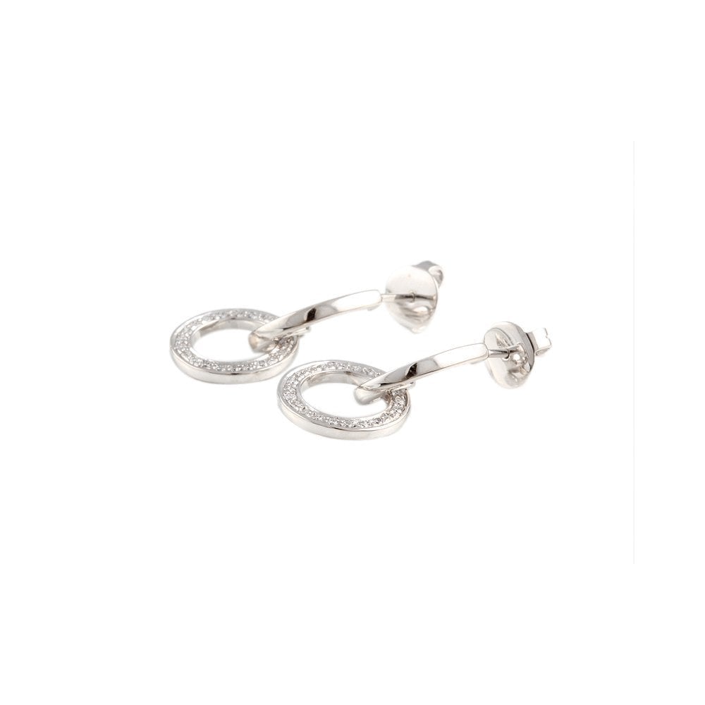 White gold 0.31ct Round Brilliant Cut Diamond Drop Earrings