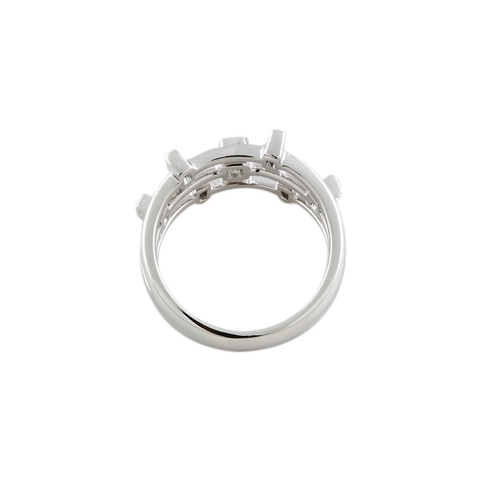 White Gold Seven Stone Diamond Bubble Ring 0.42ct