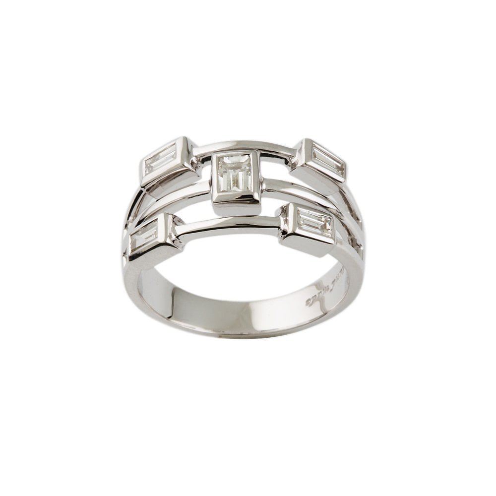 White Gold Five Stone Diamond Bubble Ring 0.70ct