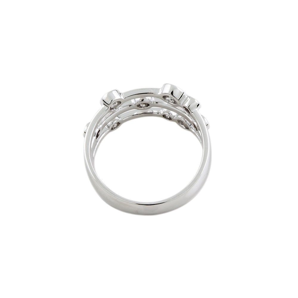 White Gold Nine Stone 0.71ct Round Brilliant Cut Diamond Bubble Ring