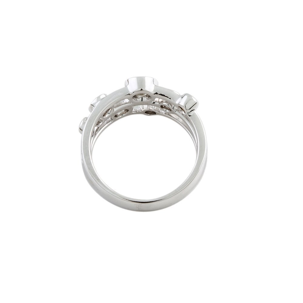 White Gold Seven Stone 1.00ct Round Brilliant Cut Diamond Bubble Ring