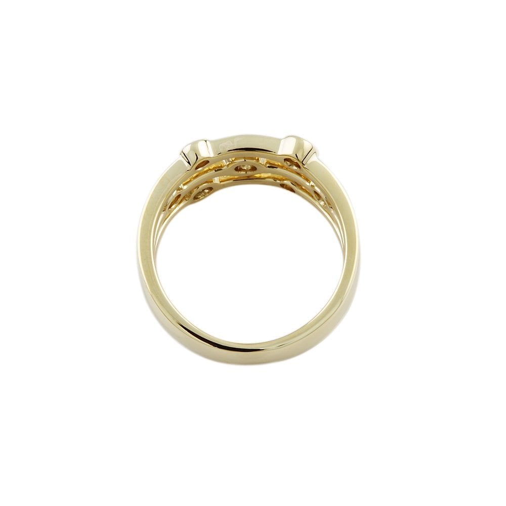 Yellow Gold Seven Stone 0.68ct Round Brilliant Cut Diamond Bubble Ring